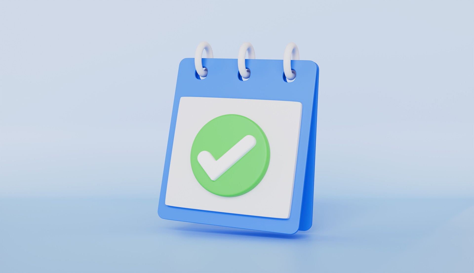Schedule and confirmation, Floating calendar with checkmark concept